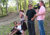 Art Director Jane, photographer Chris, producer Julia, car owner Kent and cameraman Craig